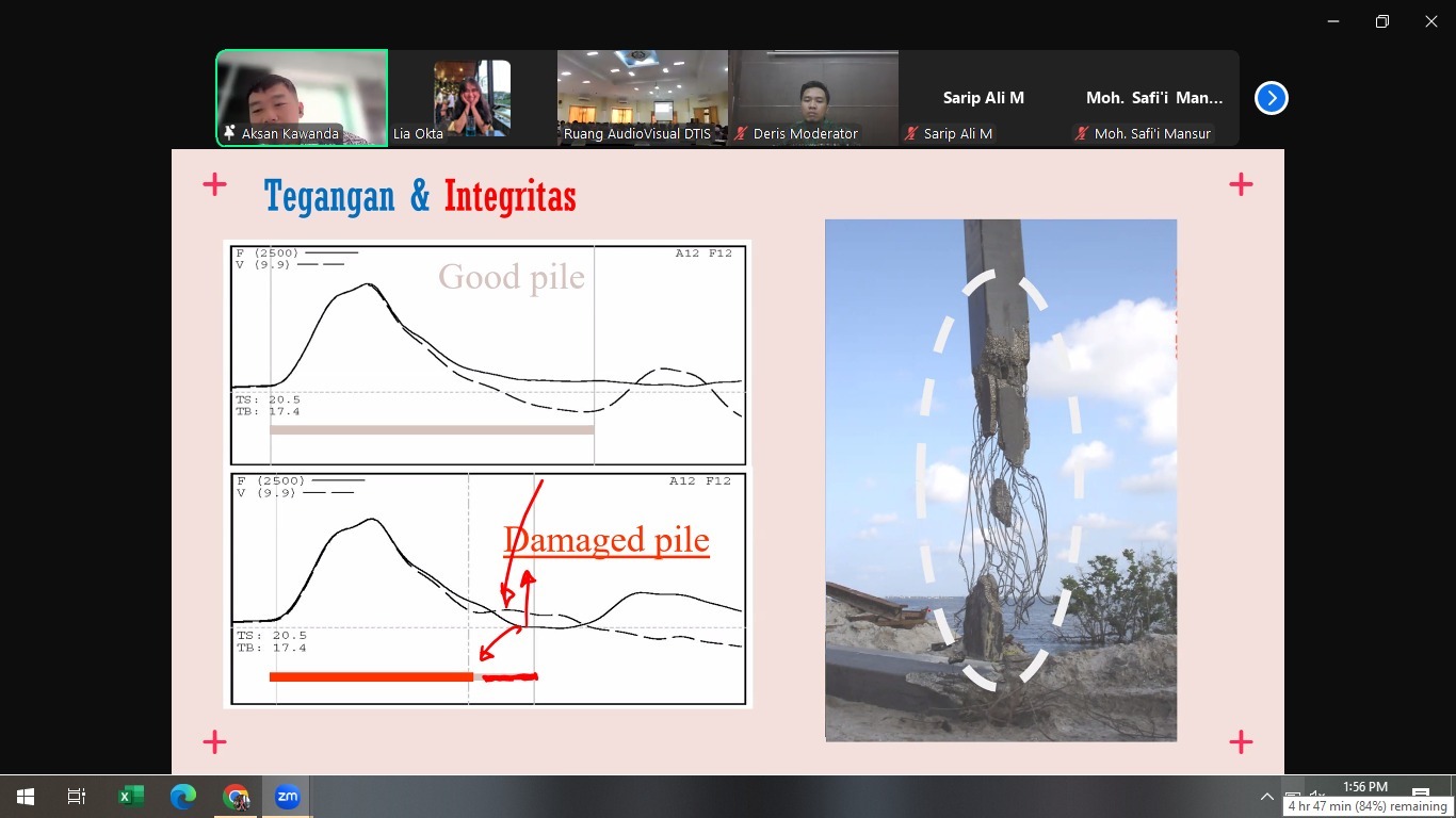 Gambar Pemaparan Dr Ir Aksan Kawanda ST MT IPM ASEAN Eng Menjelaskan Perbedaan Bacaan Grafik Tiang yang Baik dan Buruk