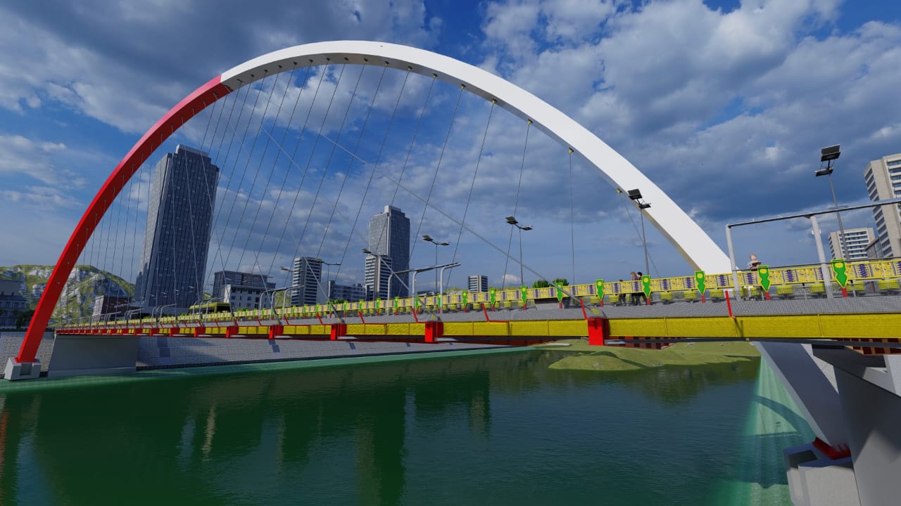 Desain jembatan Jaya Askara karya Tim ACE ITS yang mengusung konsep diagonal arch bridge yang memadukan berbagai inovasi guna kenyamanan dan keamanan jembatan