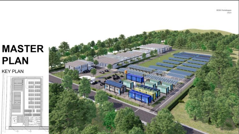 Tampilan aerial view area proyek living laboratory terbesar di Indonesia Renewable Energy Integration Demonstrator of Indonesia (REIDI) di kawasan kampus ITS