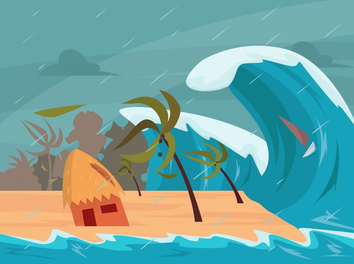 Ilustrasi Tsunami Aceh yang terjadi 20 tahun lalu (Sumber: Freepik.com) 