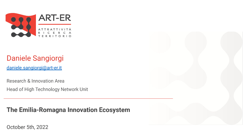 The Emilia Romagna Innovation Ecosystem Program Smart Erasmus Project Its