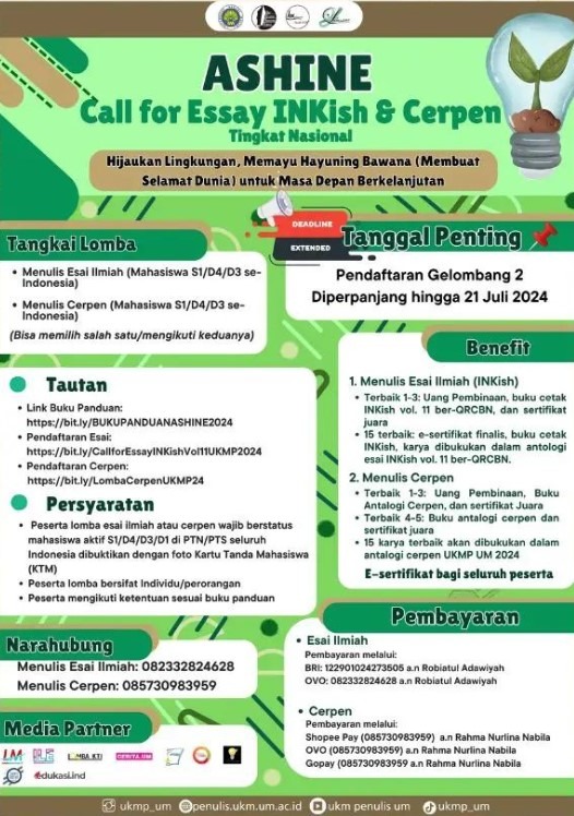 Kategori Lomba: Essay Penyelenggara: Universitas Negeri Malang