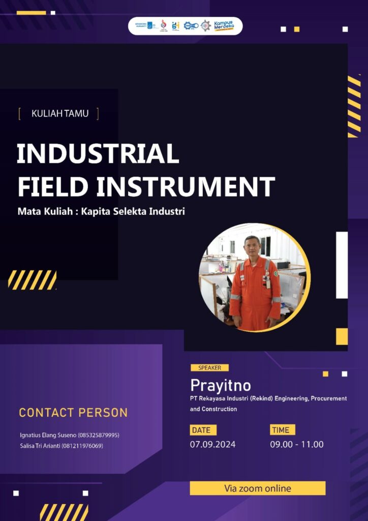 Industrial Field Instrument 3 ( Mata Kuliah : Kapita Selekta Industri )