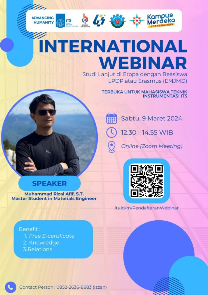 Internasional Webinar: Studi Lanjut di Eropa dengan Beasiswa LPDP atau Erasmus (EMJDP)