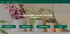 Tampilan depan website dari Abmas ITS yang menampilkan jenis-jenis tanaman