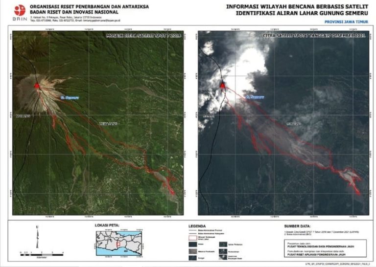 Peta Terdampak Bencana Erupsi Gunung Semeru - ITS News