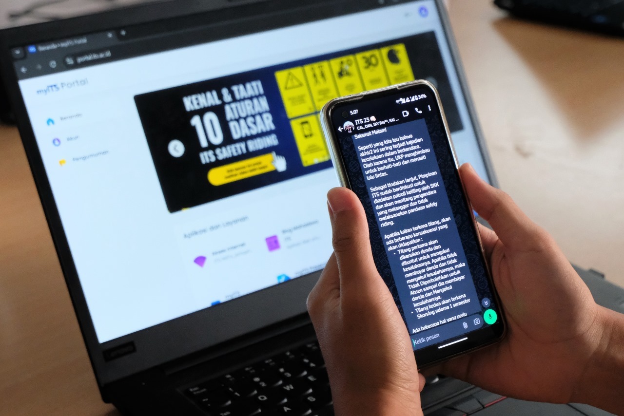 Pesan singkat yang berisi peraturan dan sanksi terkait safety riding yang disebarkan lewat grup-grup media sosial Whatsapp