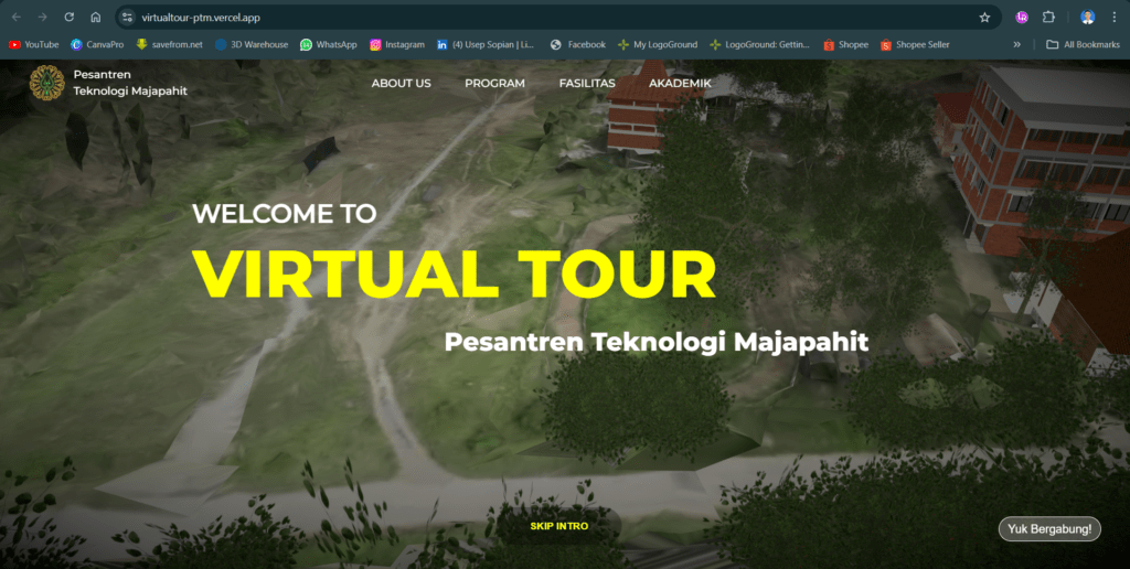 Visualisasi situs berbasis 3D buatan tim KKN Abmas ITS