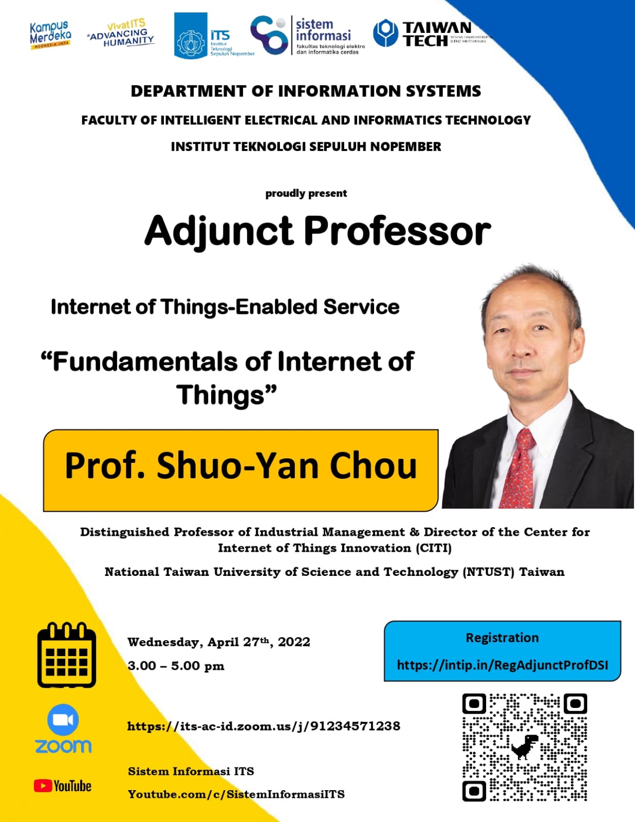 Adjunct Professor Fundamentals Of Internet Of Things Departemen   Adjunct Professor Sistem Informasi 