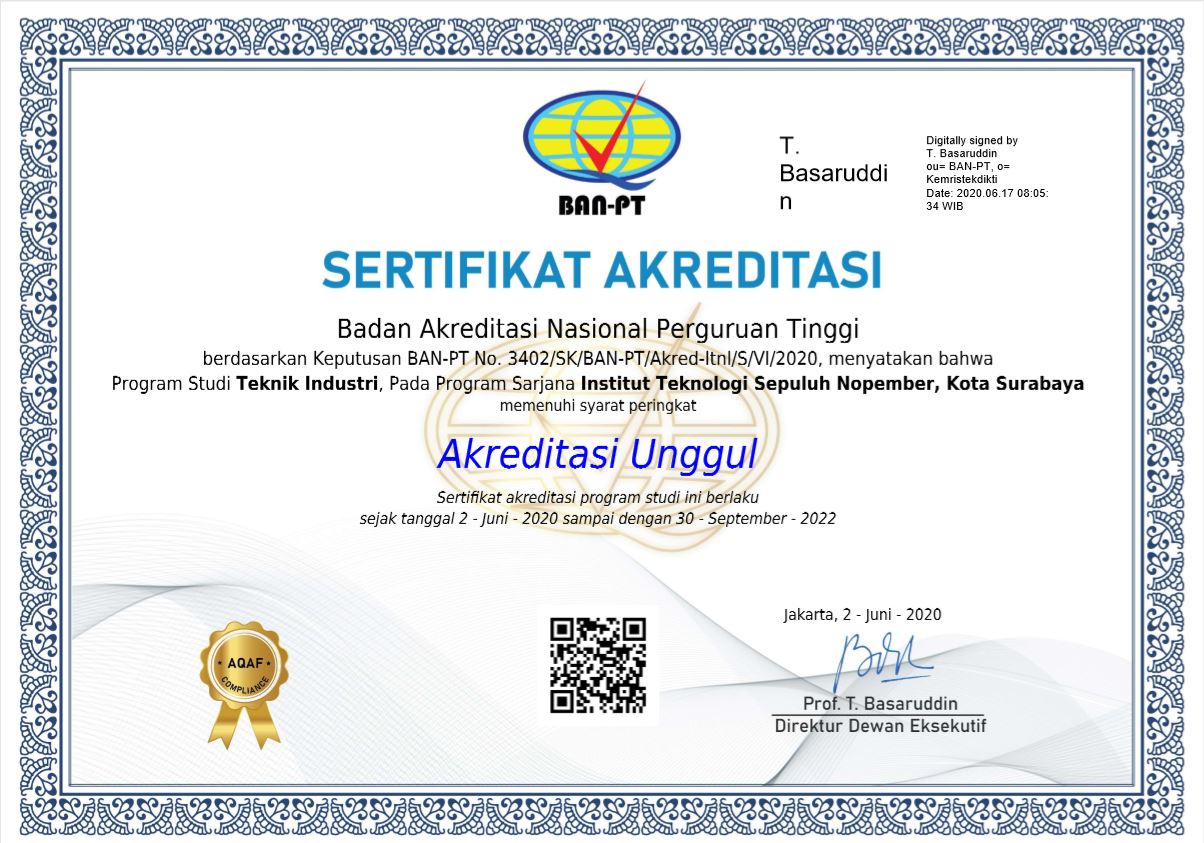 Certificate And Accreditation - Departemen Teknik Sistem Dan Industri