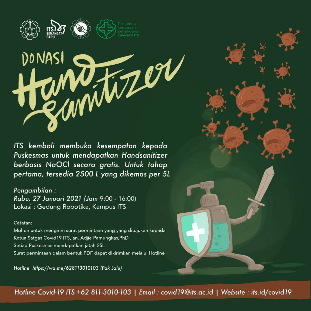 Donate Hand Sanitizer Institut Teknologi Sepuluh Nopember