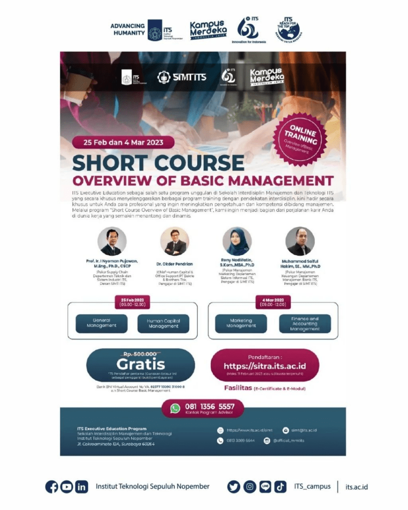 Short Course: Overview Of Basic Management - Institut Teknologi Sepuluh ...